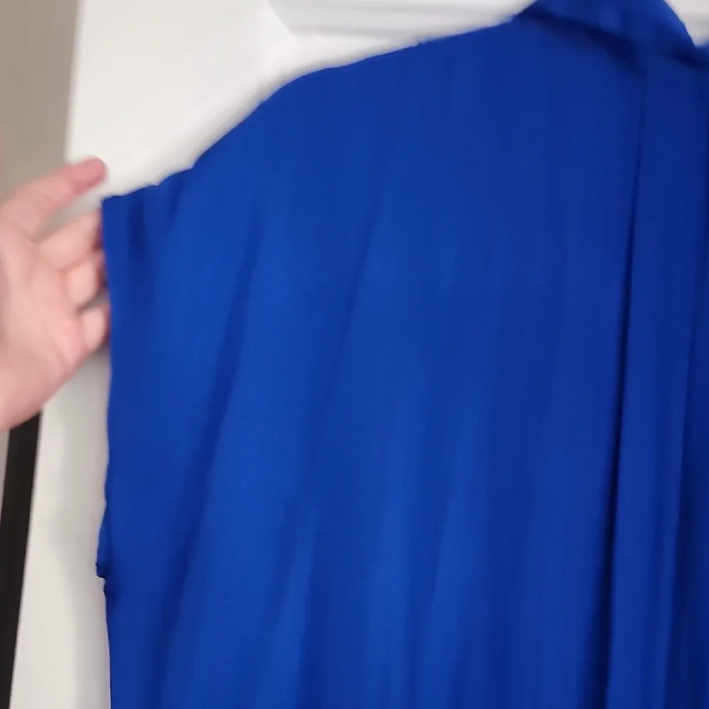Nine West Royal Blue Button-Down Short Sleeved Shirt - Picture 9 of 9